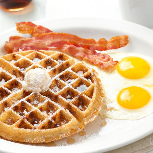 Maple Waffle, Eggs and Bacon